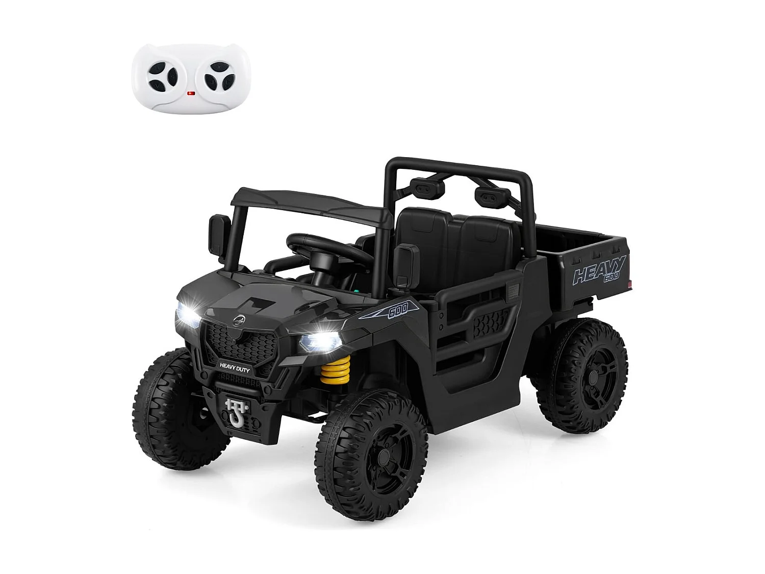 Kinder Elektroauto mit Elektrischer Kippmulde & Fernbedienung 12V Kinderauto Kinderfahrzeug Schwarz