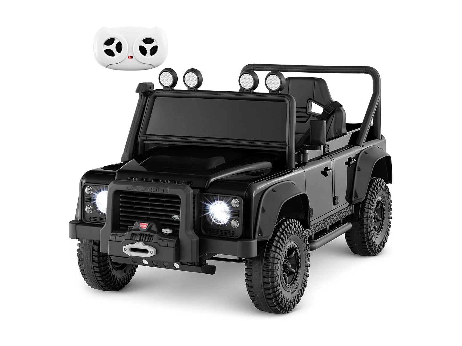 Voiture Jouet Land Rover sous Licence Voiture Electrique 12V pour Enfants avec Télécommande Parentale Phare Musique pour 3-8 Ans Noir