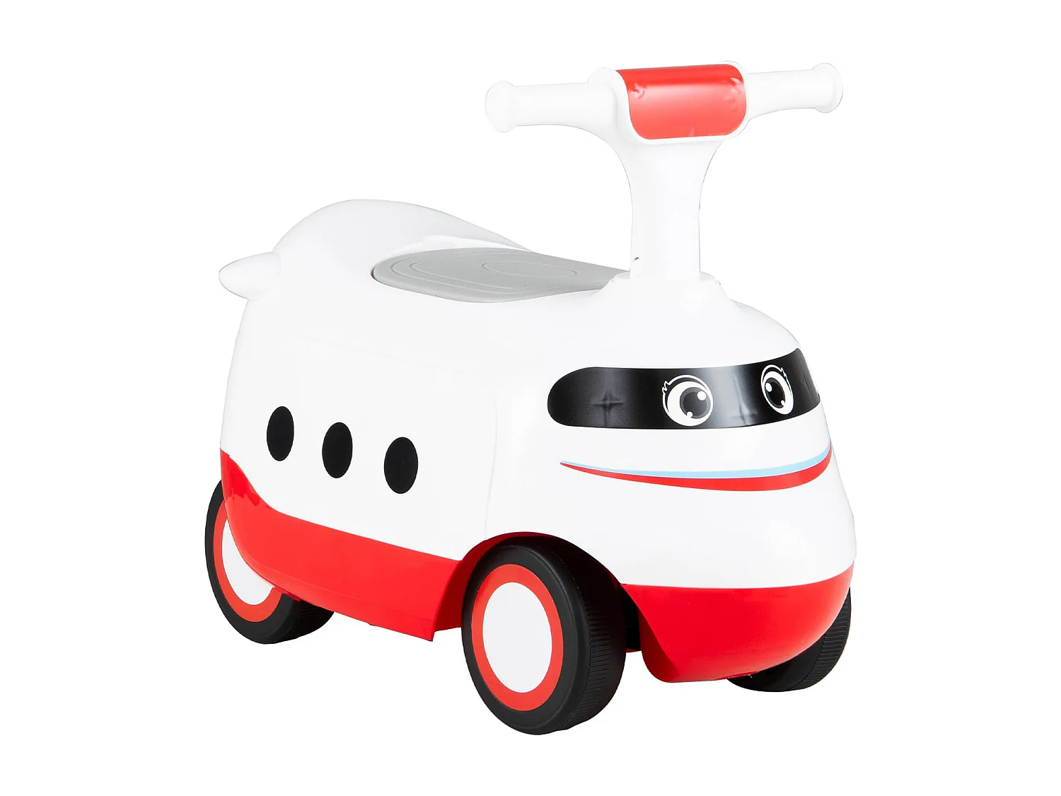 Voiture à Bascule pour Tout-petits Porteur avec Klaxon et Rangement sous le Siège Voiture Coulissante Pied au Sol pour 19-36 Mois Blanc