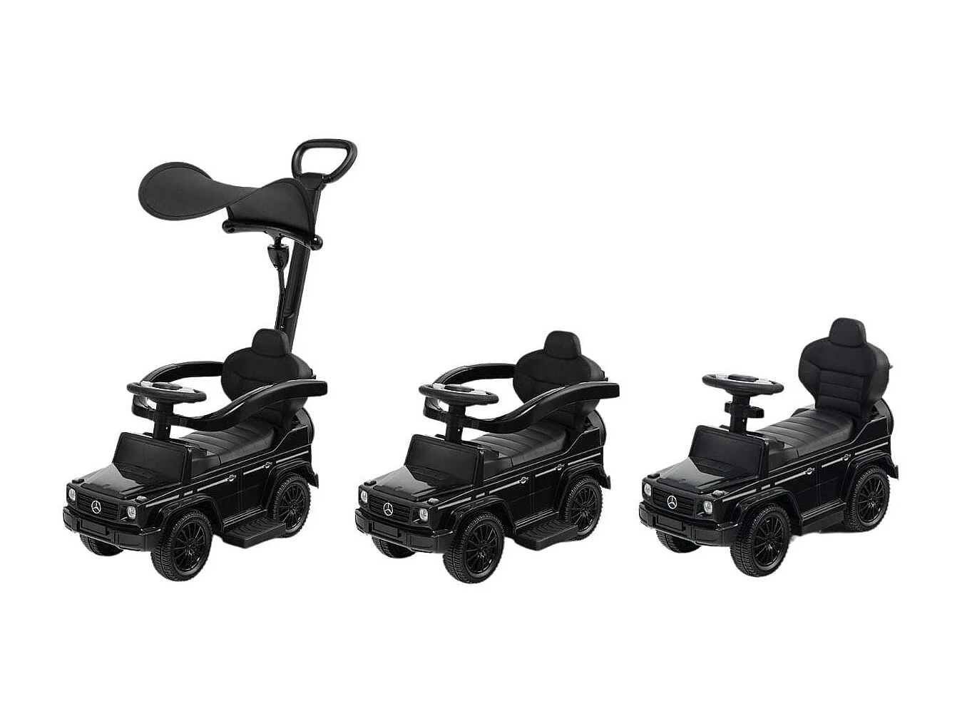 Lizenziertes Mercedes Benz Kinderfahrzeug mit Verstellbarem Sonnendach &  Elterngriff Kinderwagen Schwarz