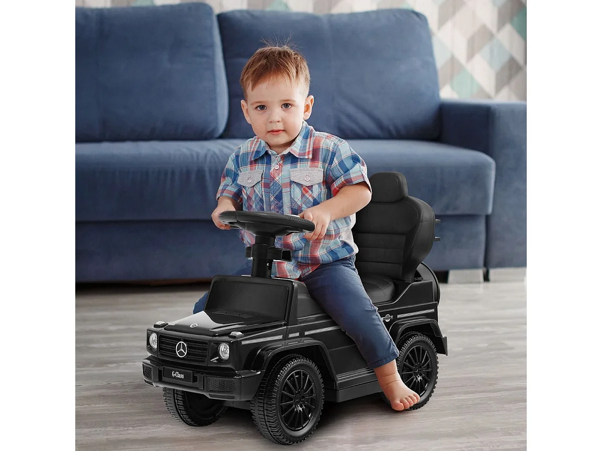 Lizenziertes Mercedes Benz Kinderfahrzeug mit Verstellbarem Sonnendach &  Elterngriff Kinderwagen Schwarz