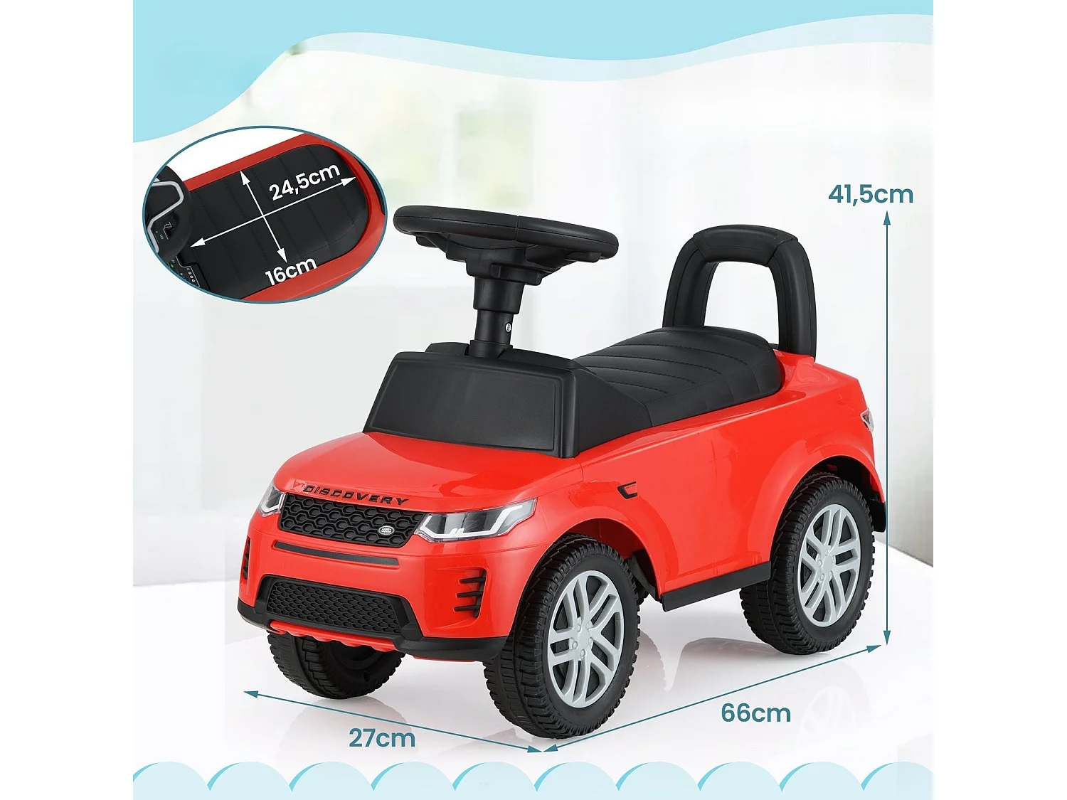 Rutschauto mit Stauraum Rutschfahrzeug Rutscher Kinderauto Schiebauto Spielzeugauto Rot