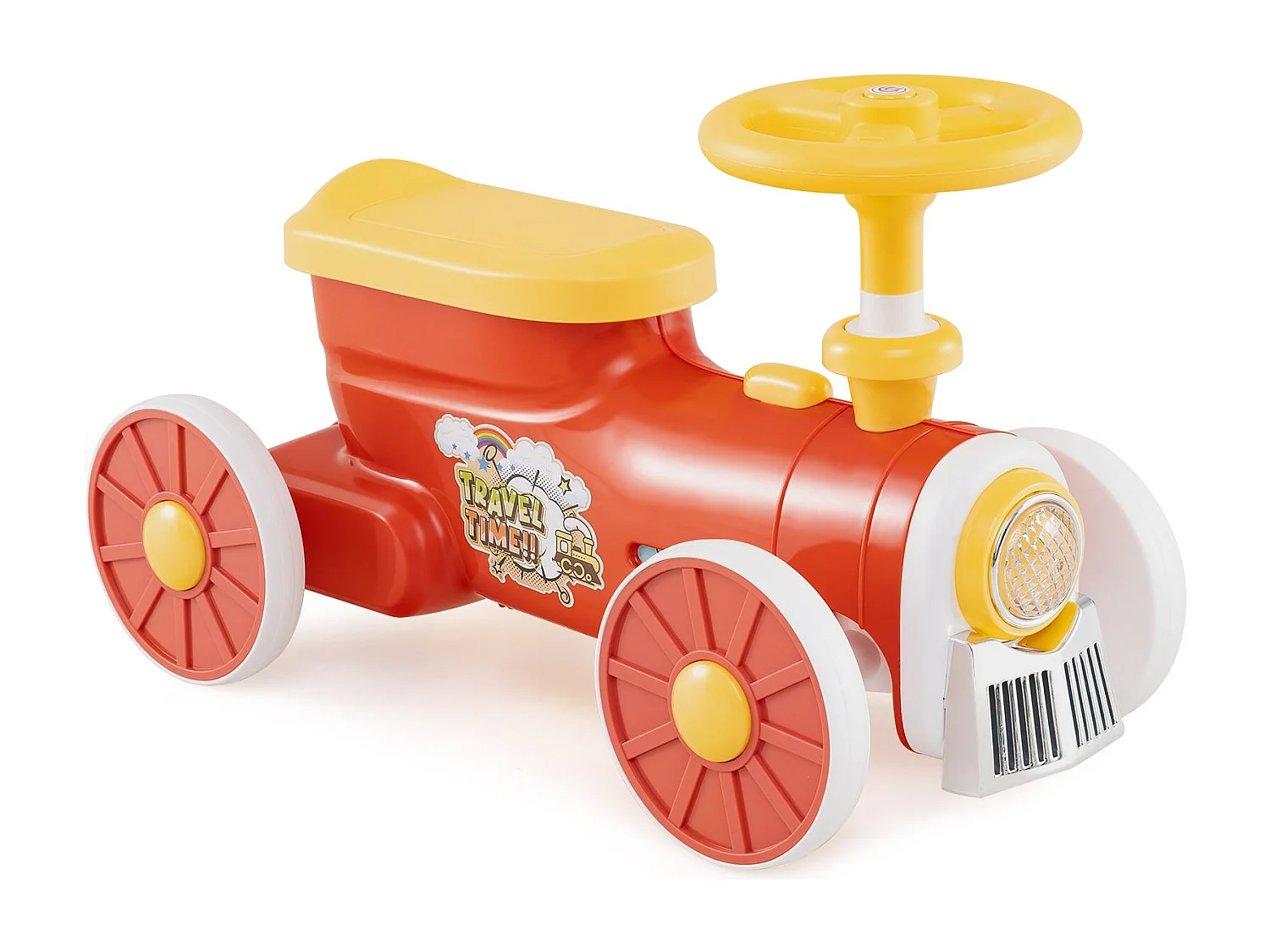 Voiture à pédales Véhicule à pédales avec volant & bouton de sifflet & espace de rangement sous le siège Voiture à pédales 61 x 30 x 38 cm rouge