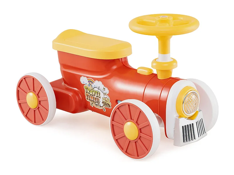 Voiture à pédales Véhicule à pédales avec volant & bouton de sifflet & espace de rangement sous le siège Voiture à pédales 61 x 30 x 38 cm rouge