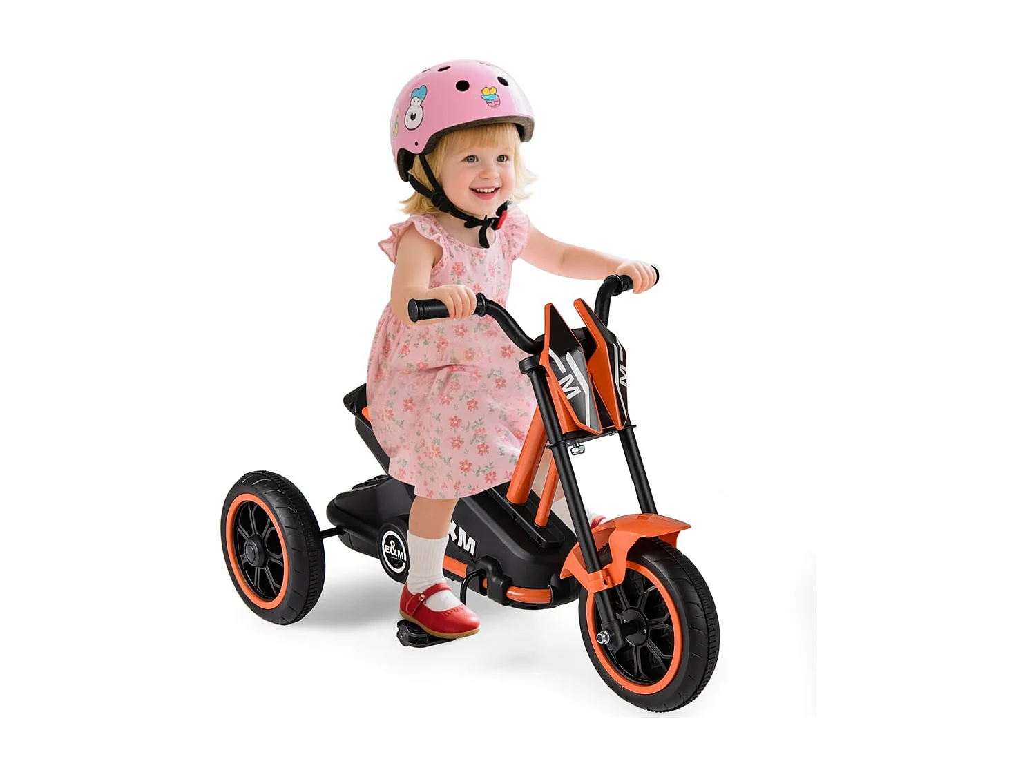 Tricycle pour Enfants Vélo à 3 Roues avec Pédales Avance/arrière Guidon Jouet Cadeau pour Garçons et Filles de Plus de 3 Ans Orange