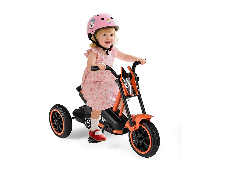 Tricycle pour Enfants Vélo à 3 Roues avec Pédales Avance/arrière Guidon Jouet Cadeau pour Garçons et Filles de Plus de 3 Ans Orange