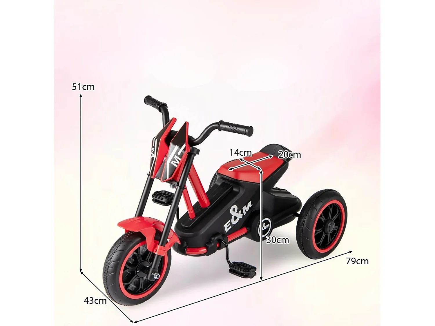 Tricycle pour Enfants Vélo à 3 Roues avec Pédales Avance/arrière Guidon Jouet Cadeau pour Garçons et Filles de Plus de 3 Ans Rouge