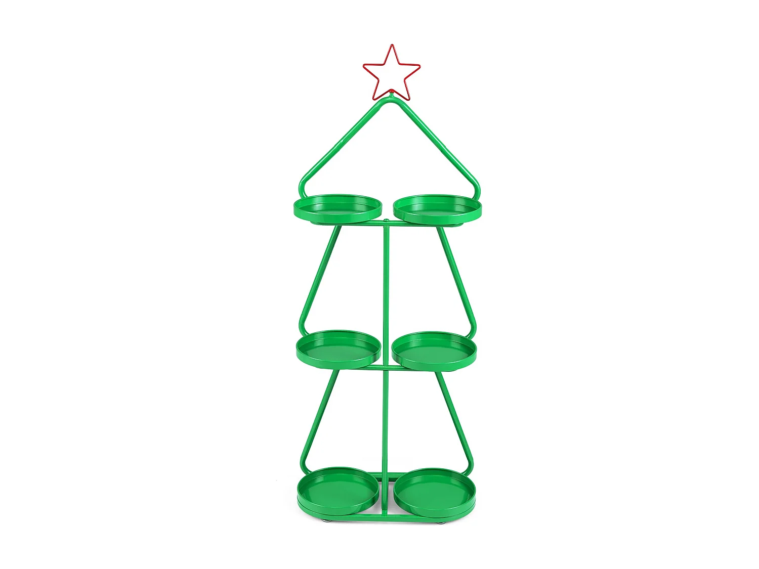 Support pour plantes en métal à 3 niveaux en forme de sapin de Noël Étagère à fleurs