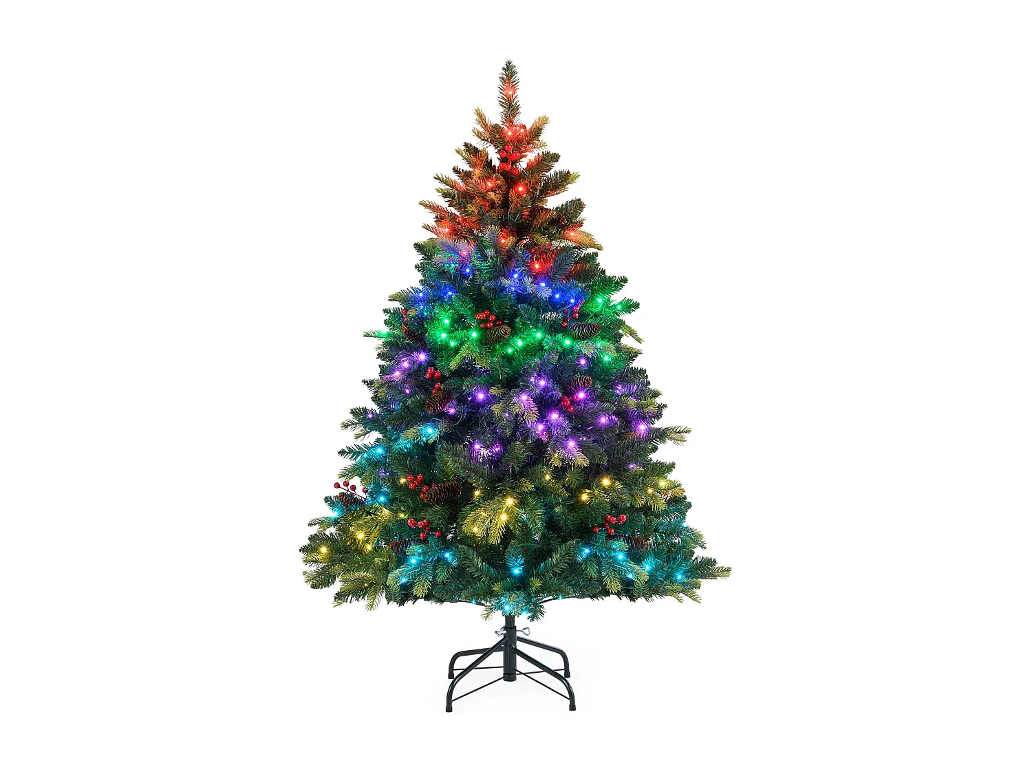 Künstlicher Weihnachtsbaum mit Beleuchtung und Fernbedienung 150 cm Tannenbaum mit 250 APP-gesteuerte mehrfarbige RGB-Lichter