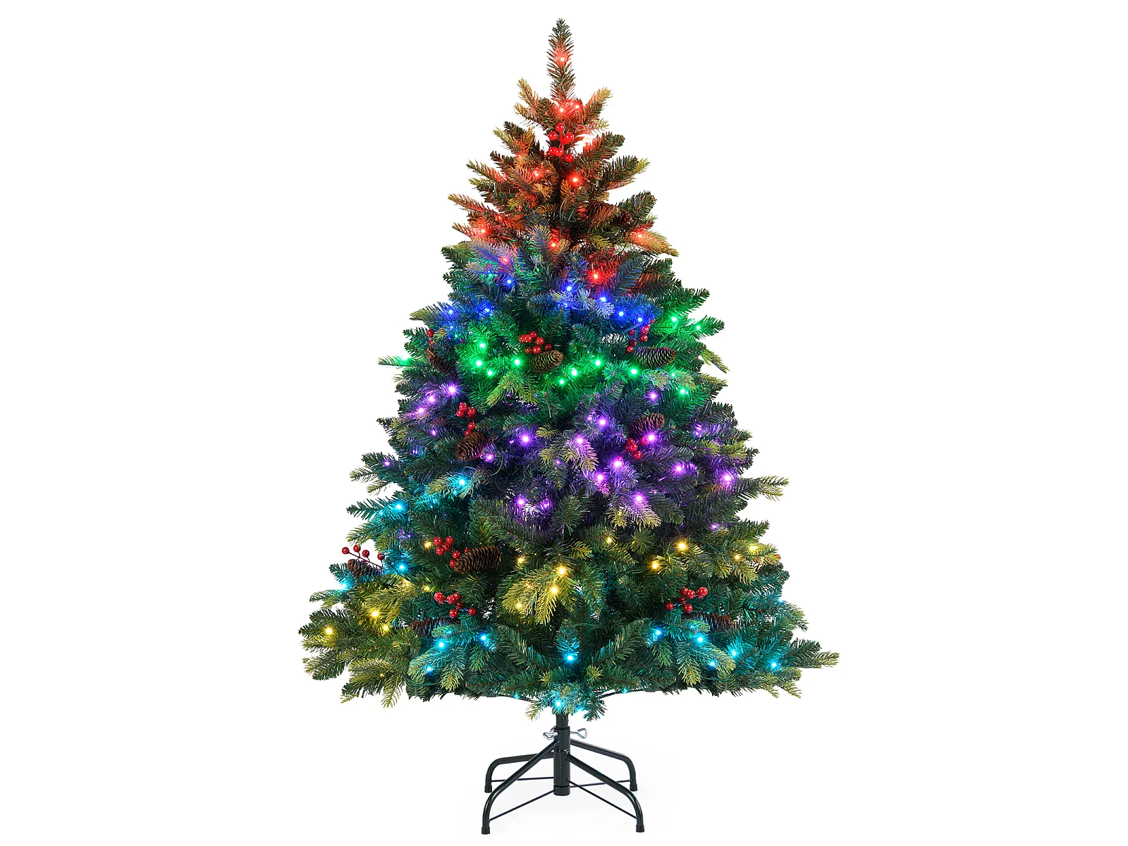 Künstlicher Weihnachtsbaum mit Beleuchtung und Fernbedienung 150 cm Tannenbaum mit 250 APP-gesteuerte mehrfarbige RGB-Lichter