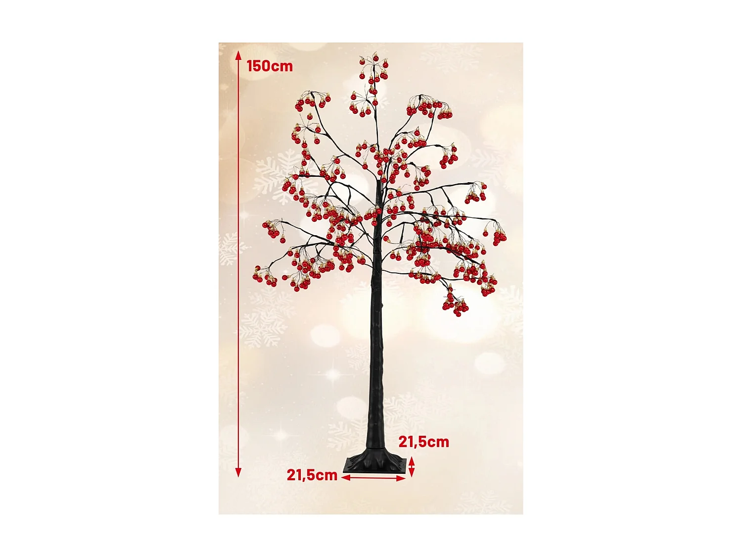 150 cm albero di Natale illuminato albero di luce artificiale con rami pieghevoli luci di Natale rosso