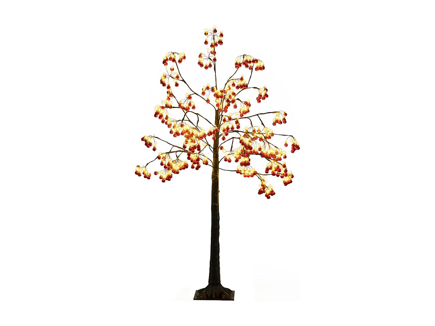 150 cm albero di Natale illuminato albero di luce artificiale con rami pieghevoli luci di Natale rosso