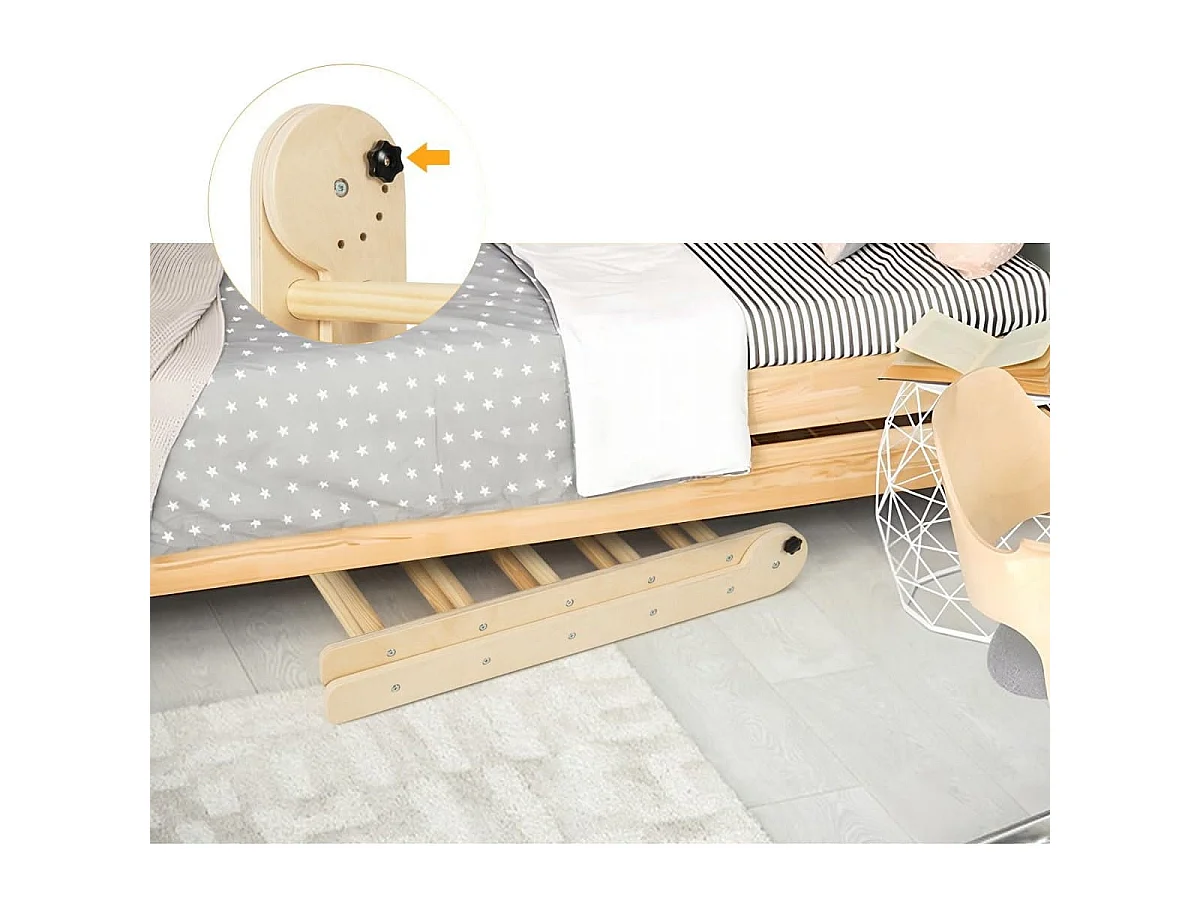 Giocattoli da arrampicata triangolari 3-in-1, Set di triangoli pieghevoli e regolabili in altezza per bambini Naturale