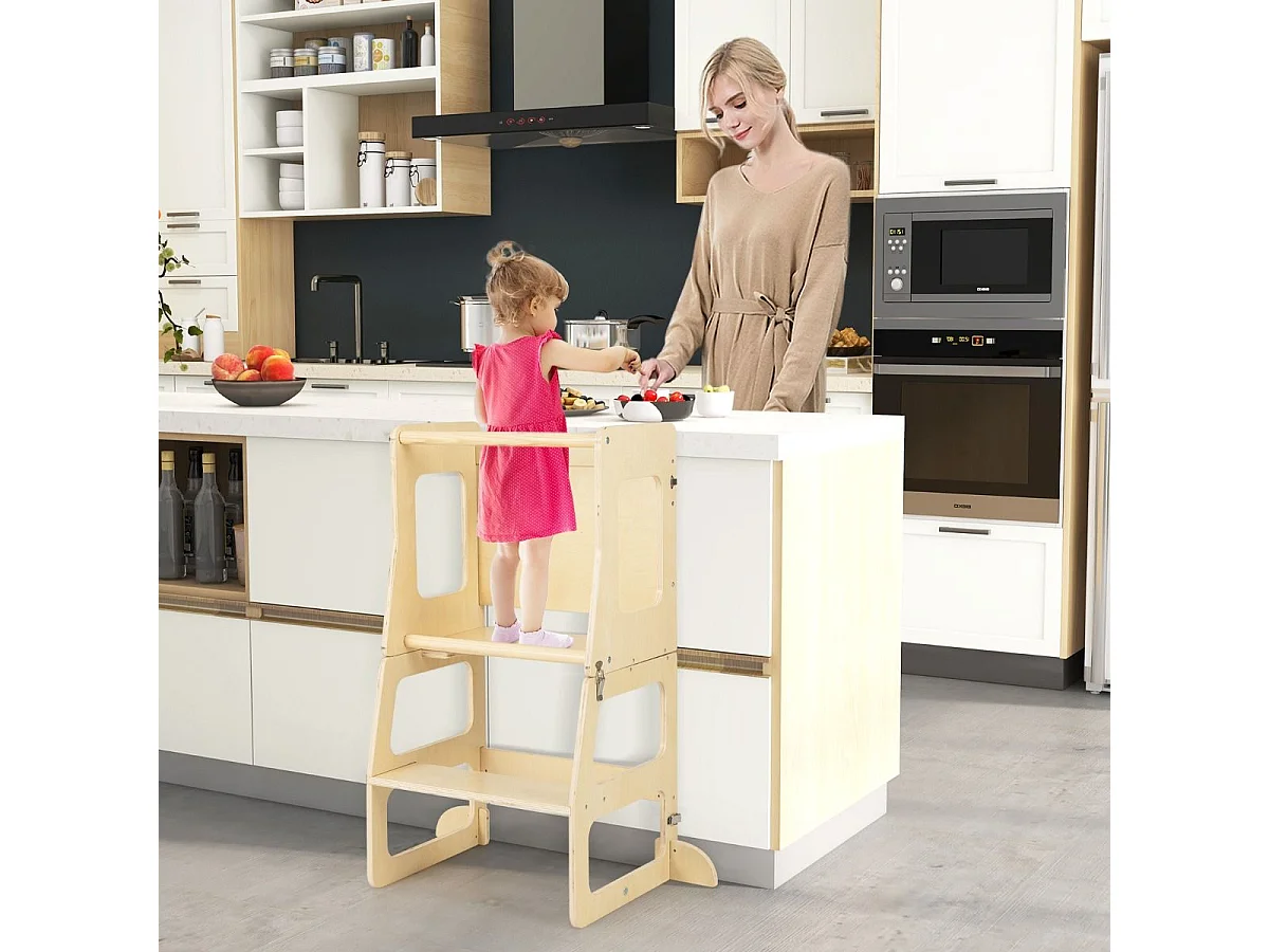 Ensemble de Jouets d'Escalade 7 en 1 pour Tout-petits Pliable Rampe Réversible Marchepied Convertible Table et Chaise Tableau pour 3-4 ans Multicolore