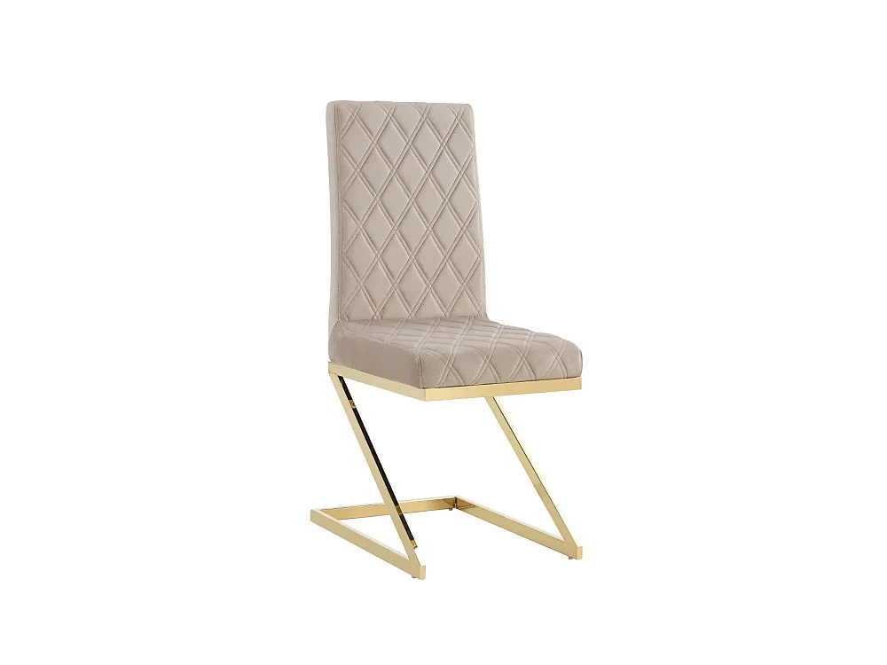Lot de 6 chaises COCOMAT Gold et velours - Moka
