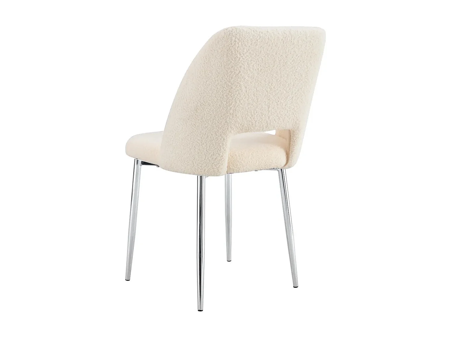 Lot de 4 chaises AVA Chrome en Velours - Doudou beige