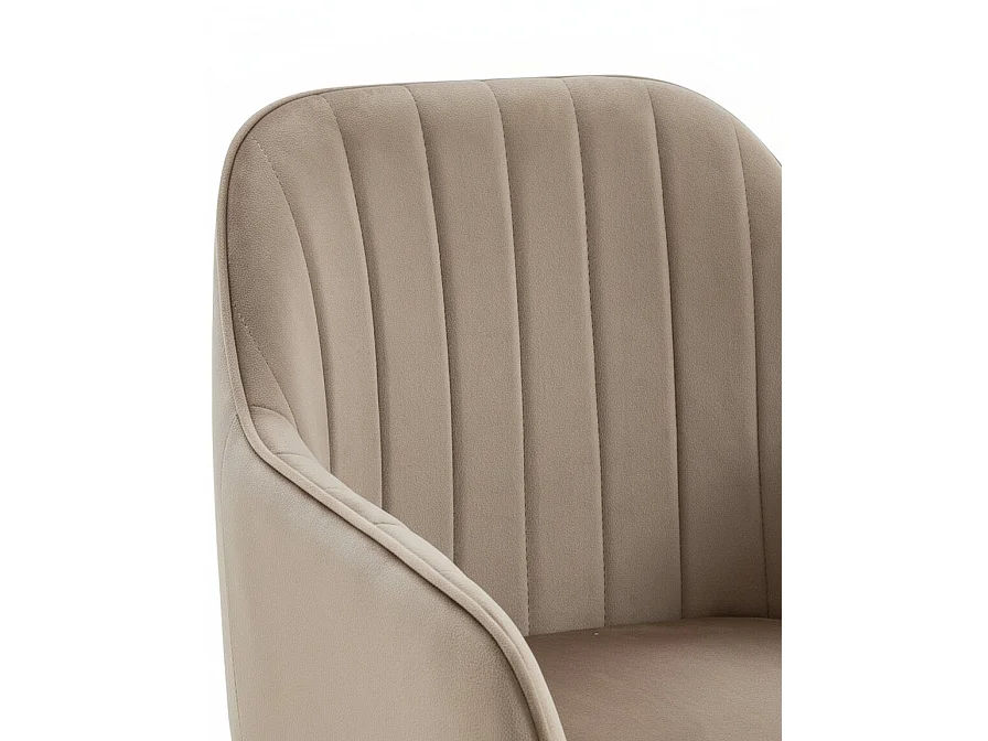 Lot 2 Chaises Salle à Manger Velours Taupe Pieds Gold 45x46x82cm – PAMS