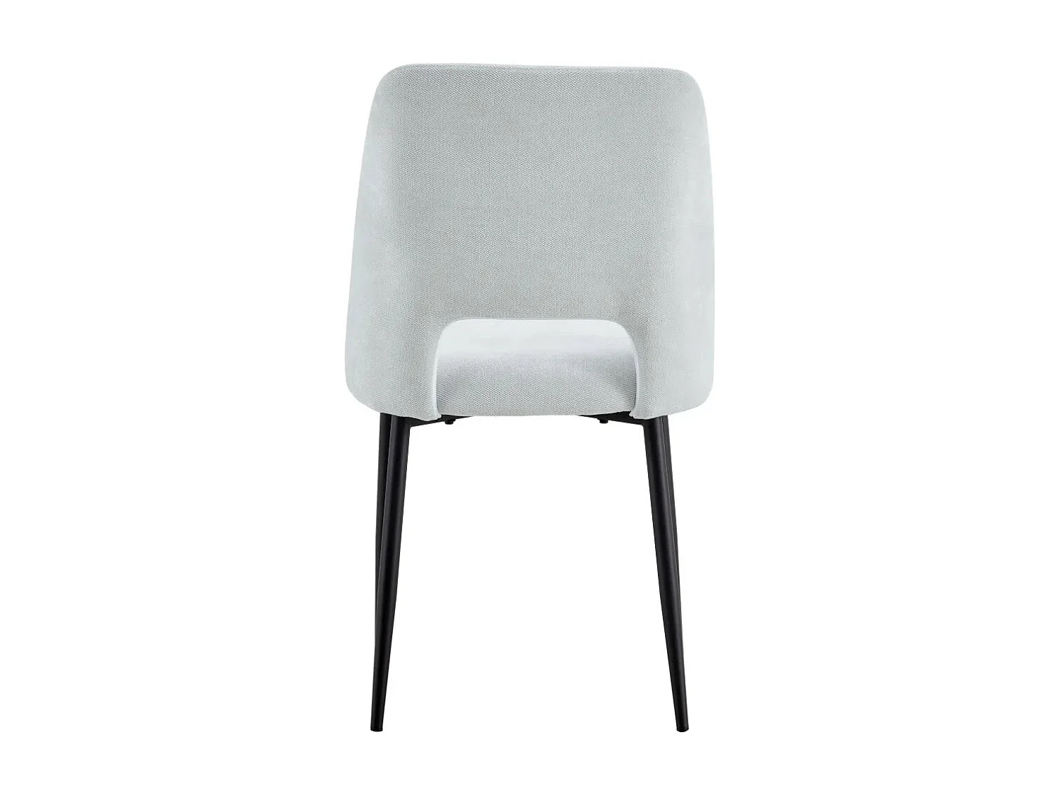 Lot de 4 chaises AVA Métal noir Tissu Serge Gris