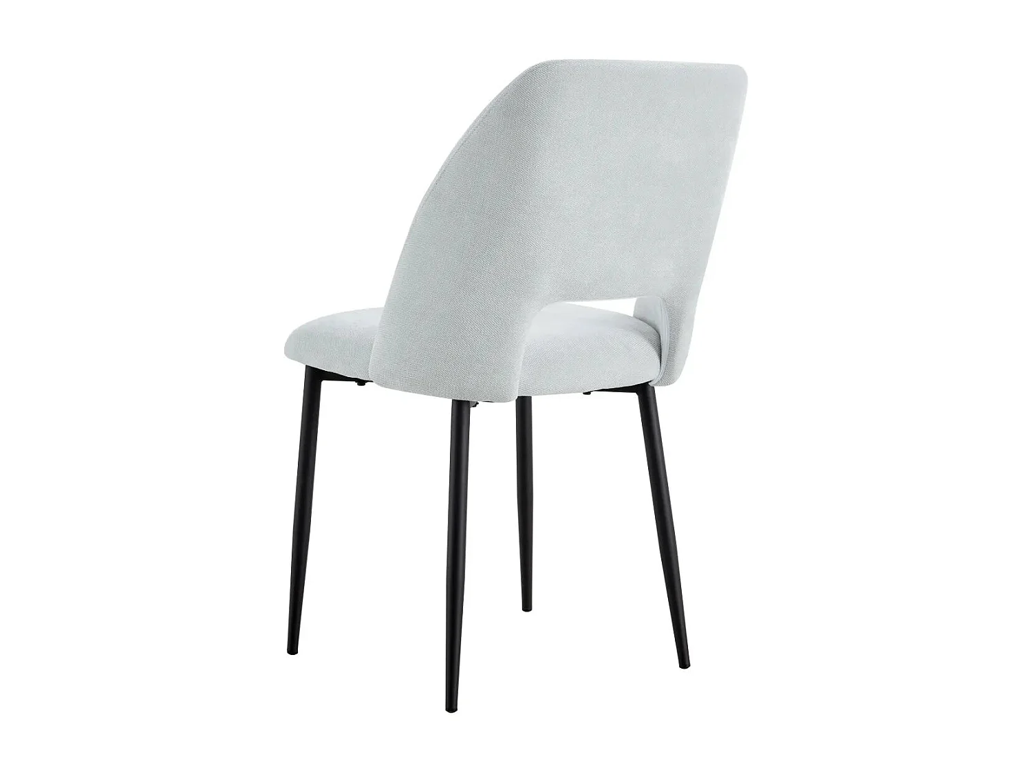 Lot de 4 chaises AVA Métal noir Tissu Serge Gris