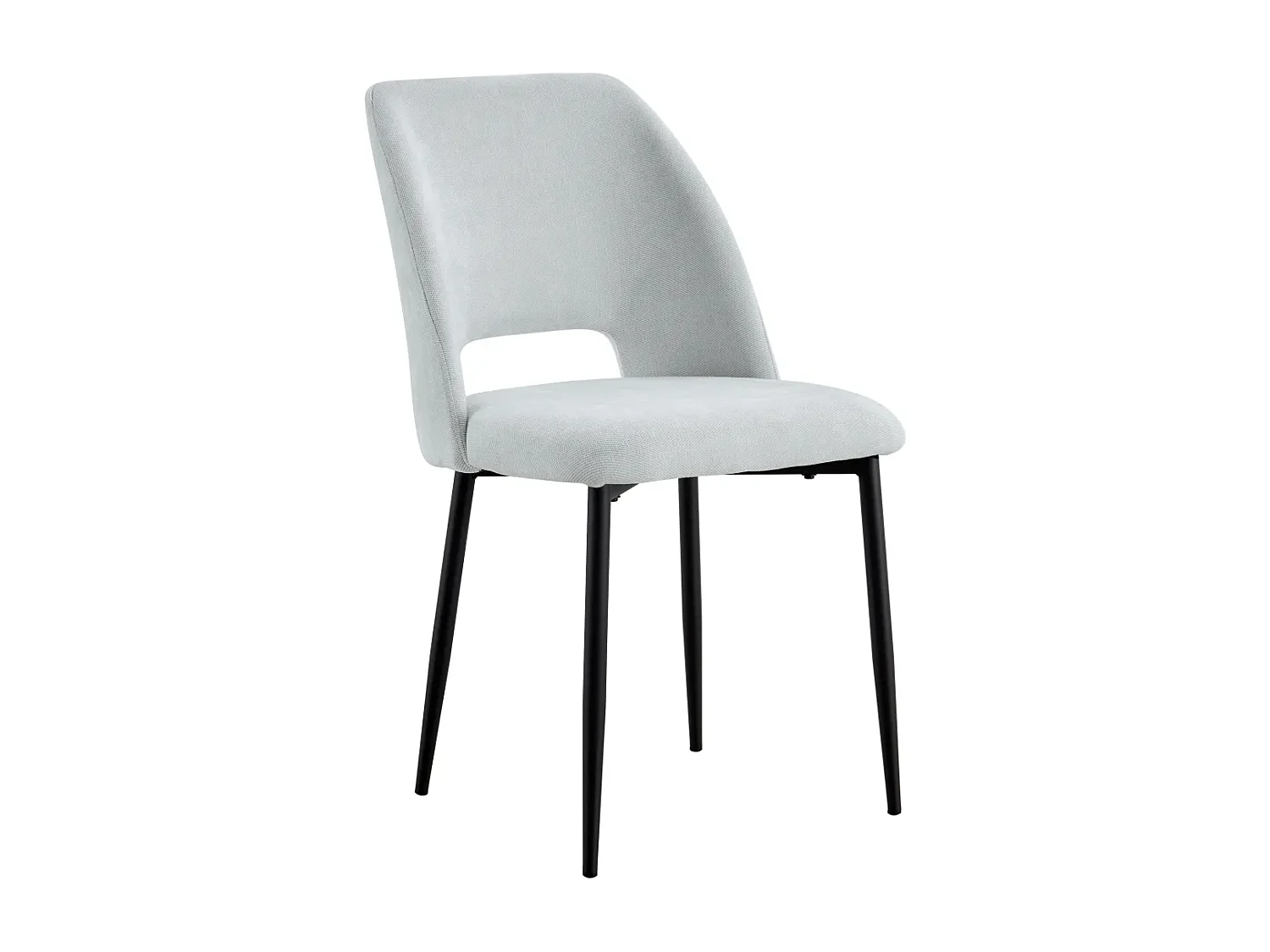 Lot de 4 chaises AVA Métal noir Tissu Serge Gris