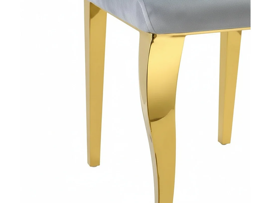 Lot de 6 Chaises baroque LOUIS Gold Velours Gris