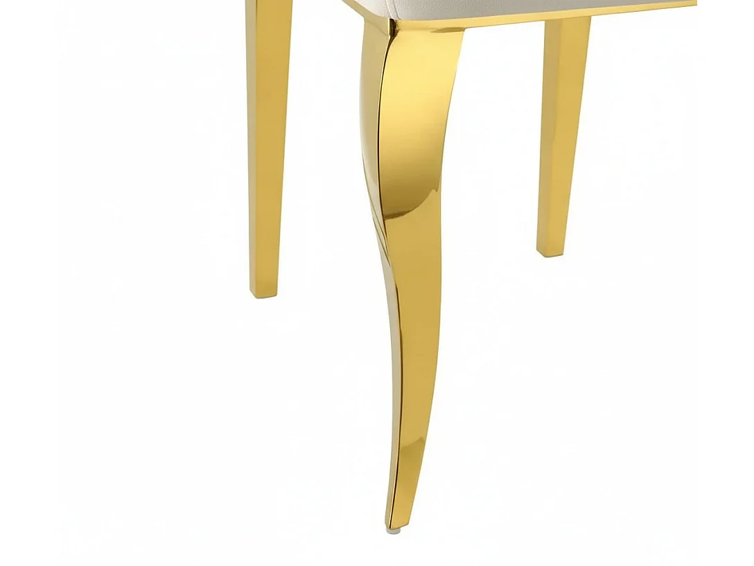 Lot 6 chaises velours beige pieds inox gold 48x45x101 cm LOUIS