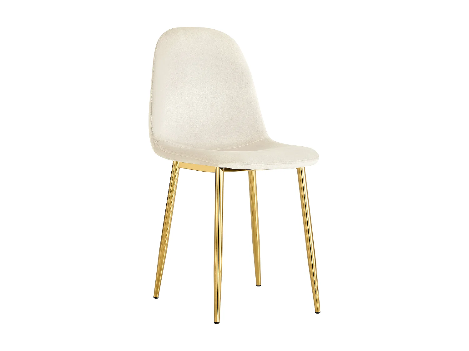 Lot de 4 chaises SCANDINAVE en velours beige pieds Gold