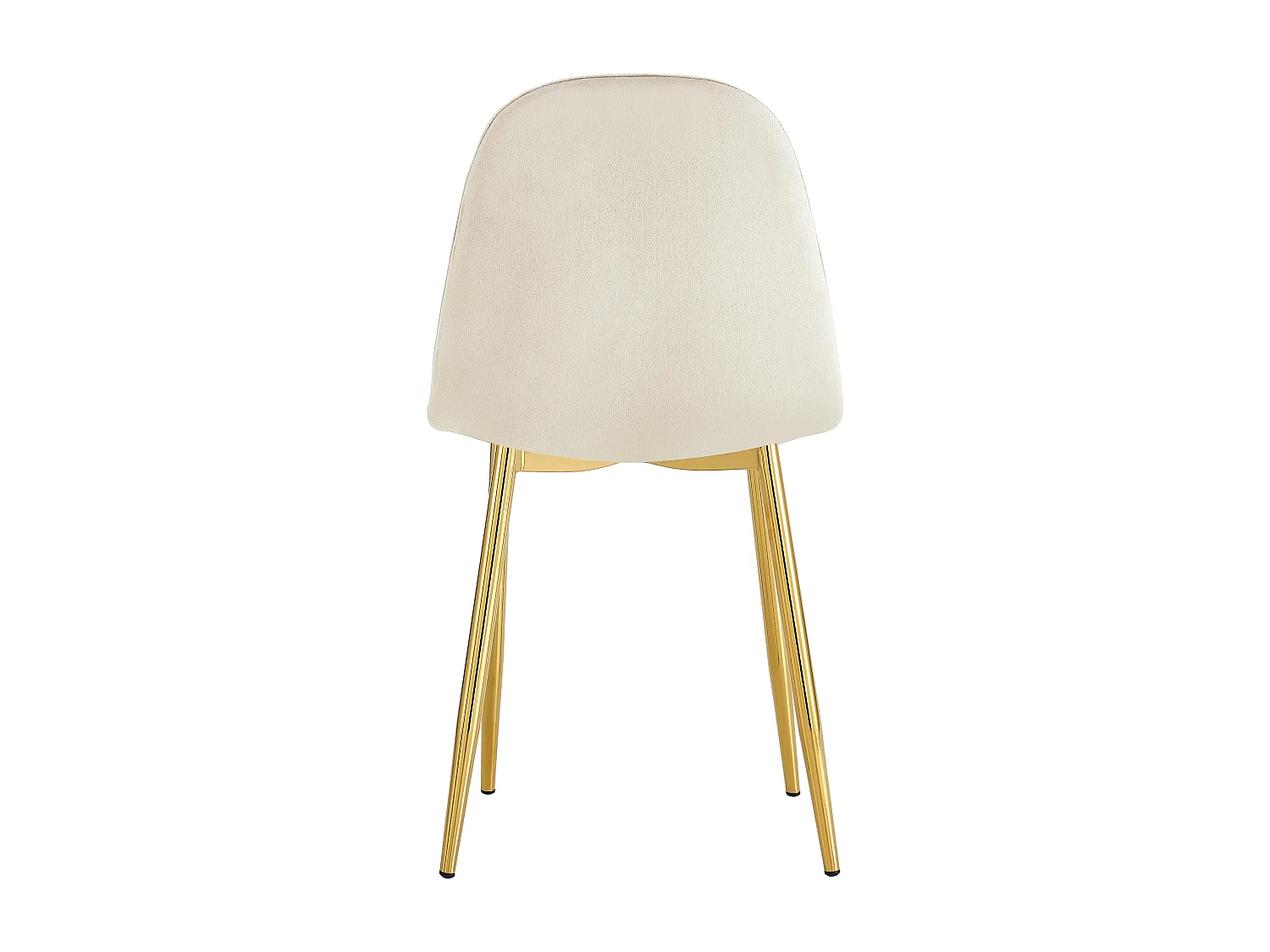 Lot de 4 chaises SCANDINAVE en velours beige pieds Gold