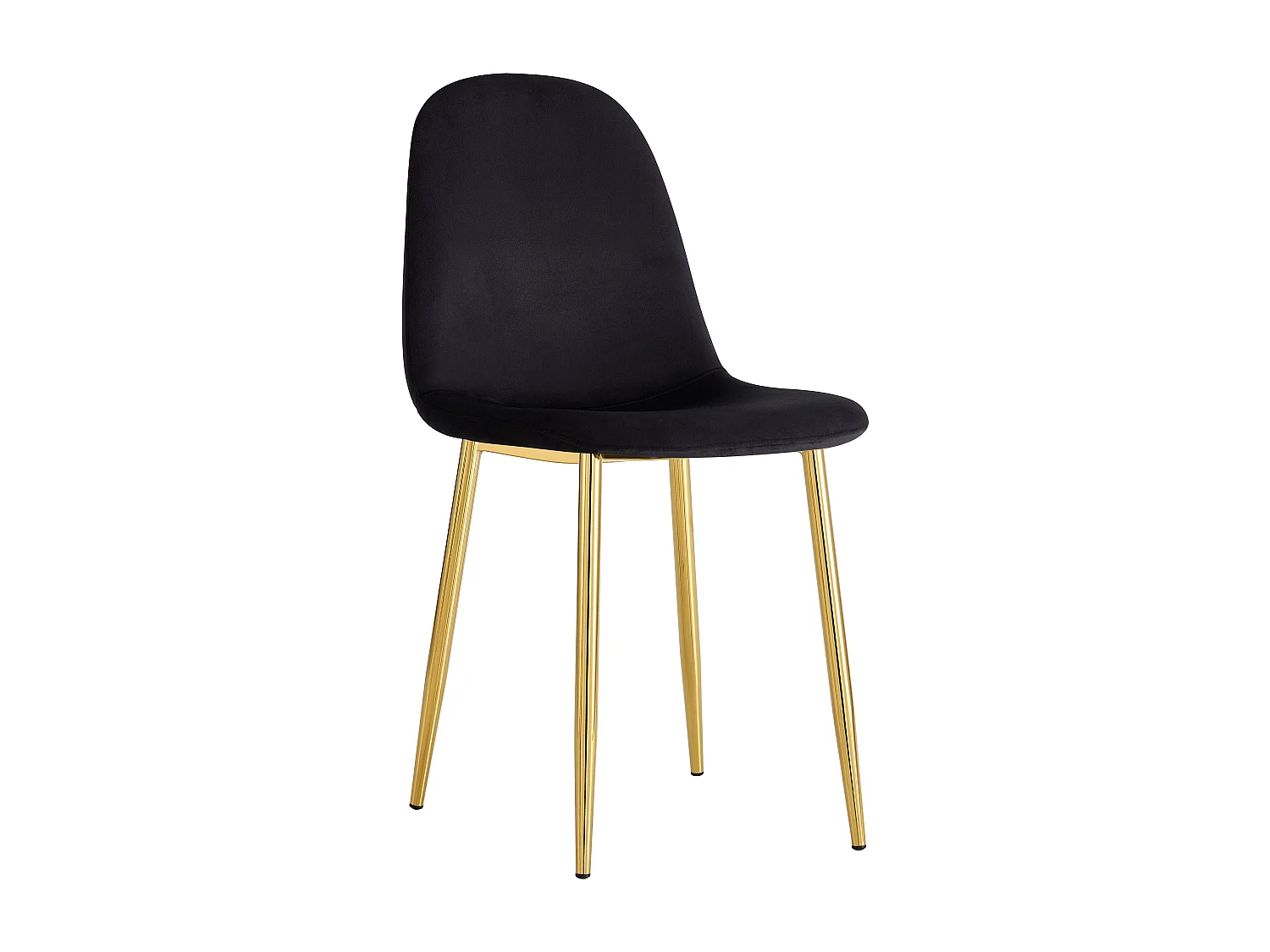 Lot de 4 chaises SCANDINAVE en velours noir pieds Gold