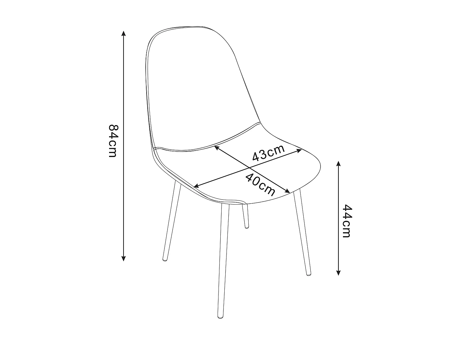 Lot de 4 chaises SCANDINAVE en velours noir pieds Gold