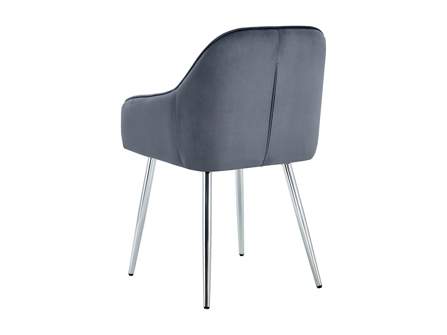 Lot 2 Chaises Salle à Manger Velours Anthracite Pieds Chrome 45x46x82cm – PAMS