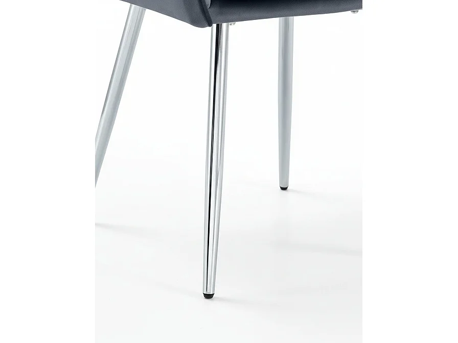 Lot 2 Chaises Salle à Manger Velours Anthracite Pieds Chrome 45x46x82cm – PAMS