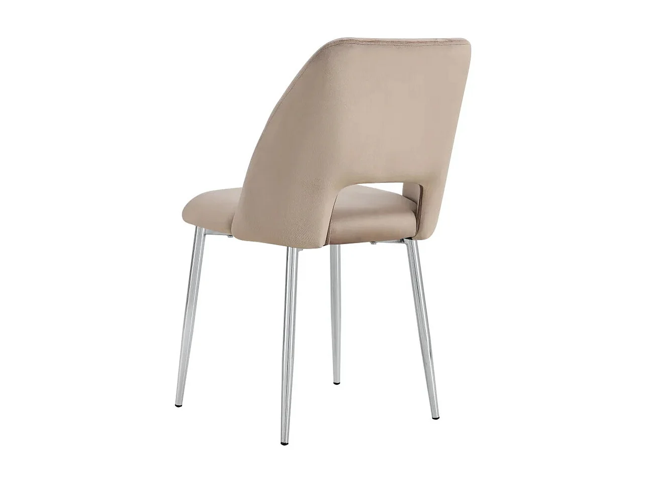 Lot de 4 chaises AVA Chrome en Velours - Taupe