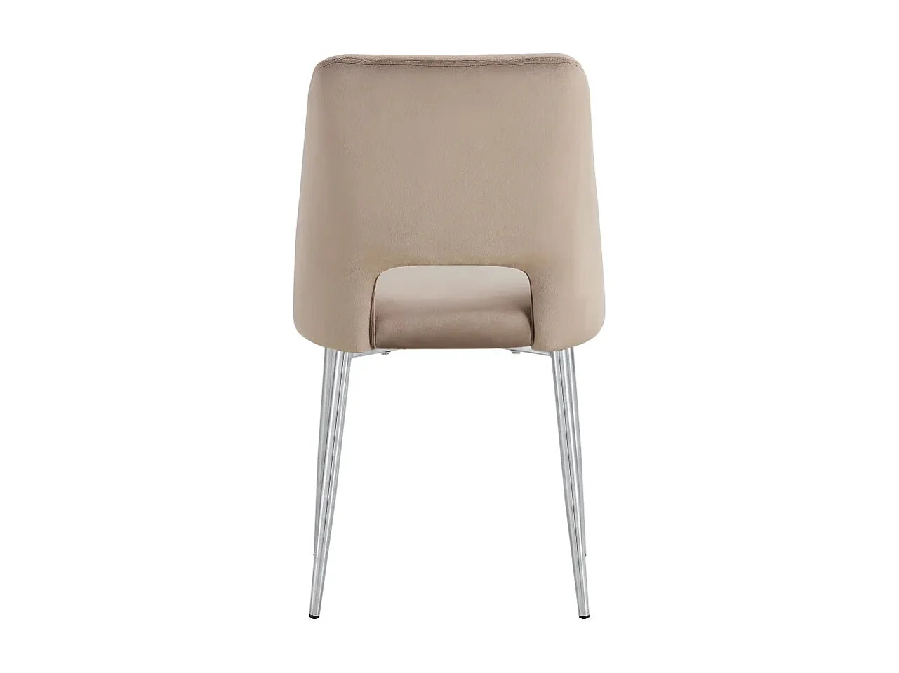 Lot de 4 chaises AVA Chrome en Velours - Taupe