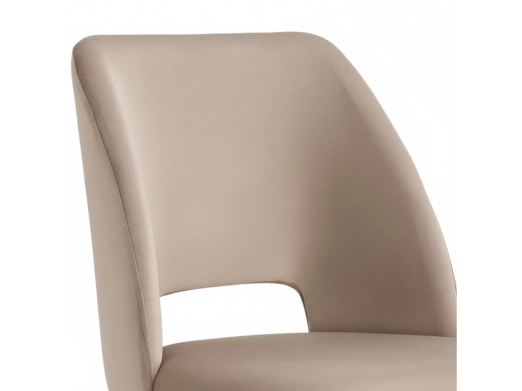 Lot de 4 chaises AVA Chrome en Velours - Taupe