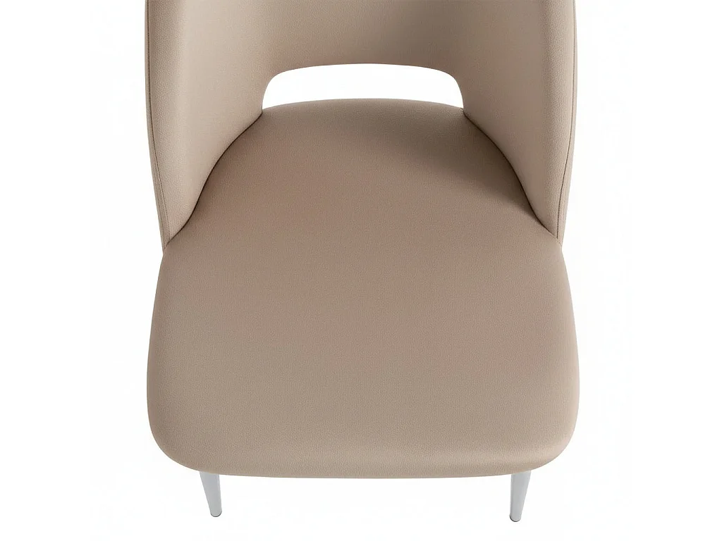 Lot de 4 chaises AVA Chrome en Velours - Taupe