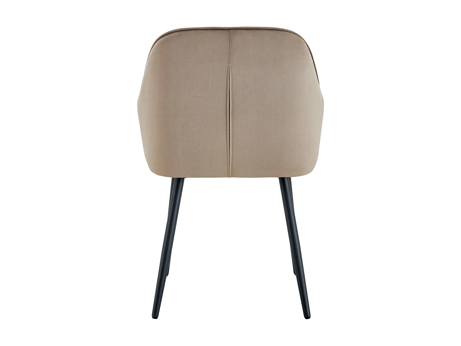 Lot 2 Chaises Salle à Manger Velours Taupe Pieds Métal Noir 45x46x82cm – PAMS