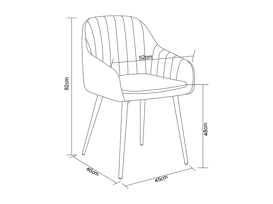 Lot 2 Chaises Salle à Manger Velours Taupe Pieds Métal Noir 45x46x82cm – PAMS