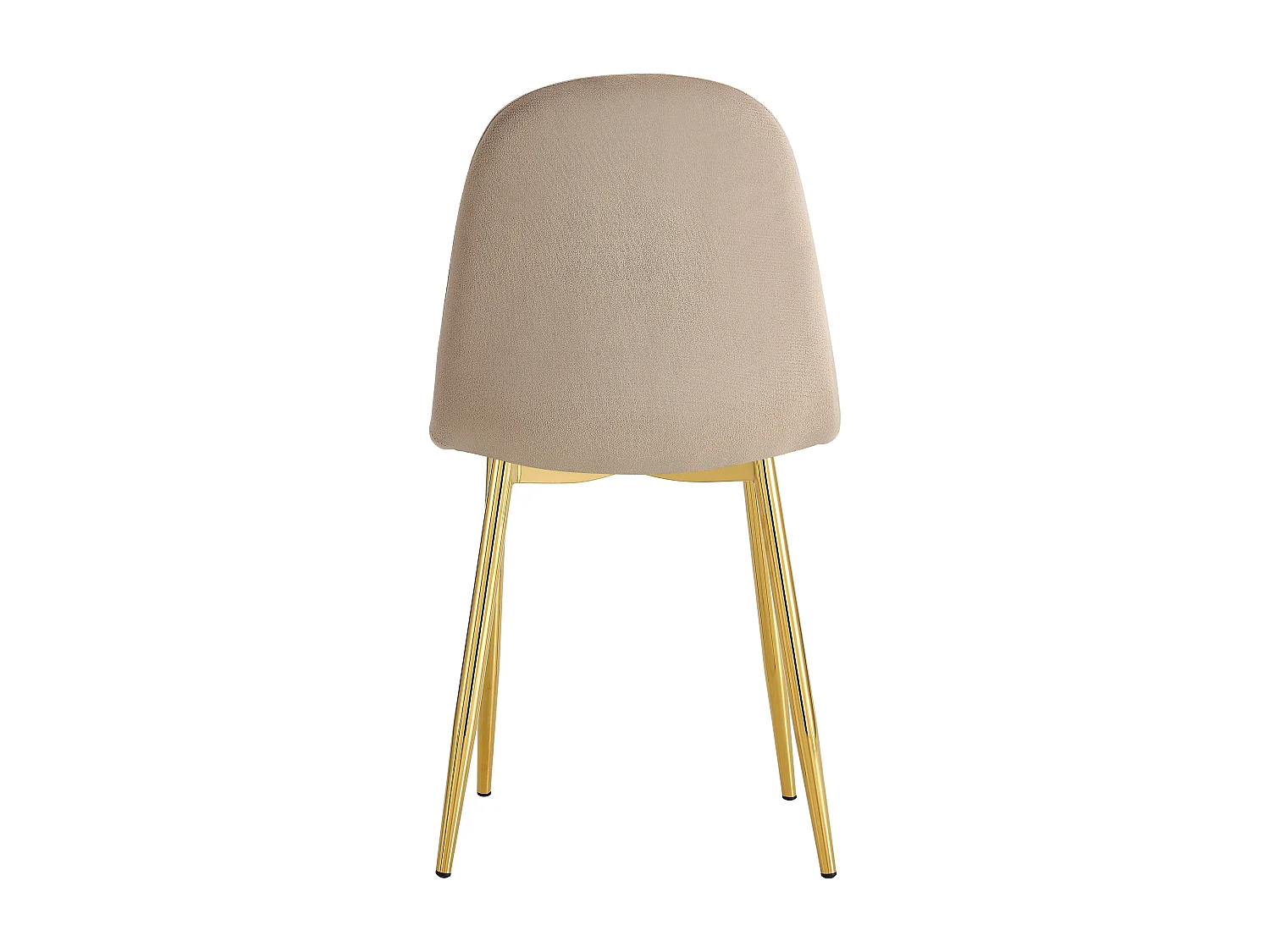 Lot de 4 chaises SCANDINAVE en velours taupe pieds Gold