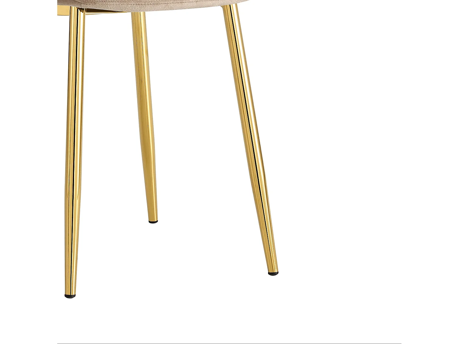 Lot de 4 chaises SCANDINAVE en velours taupe pieds Gold