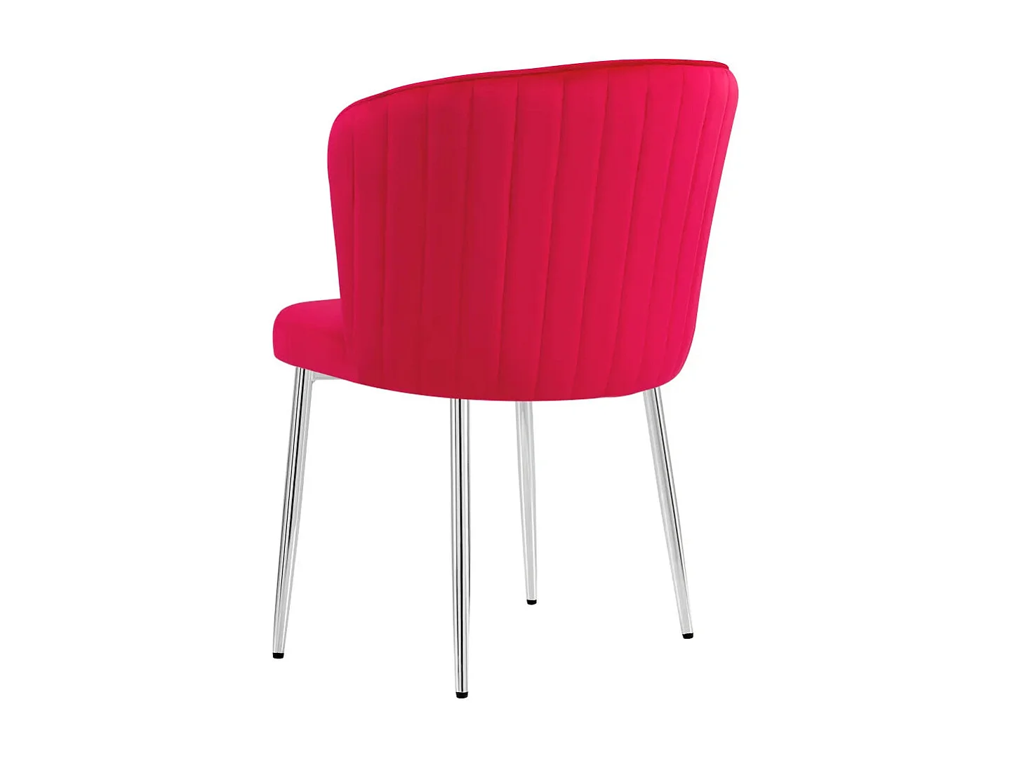 Lot de 4 chaises moderne DIANA chrome velours - Rouge