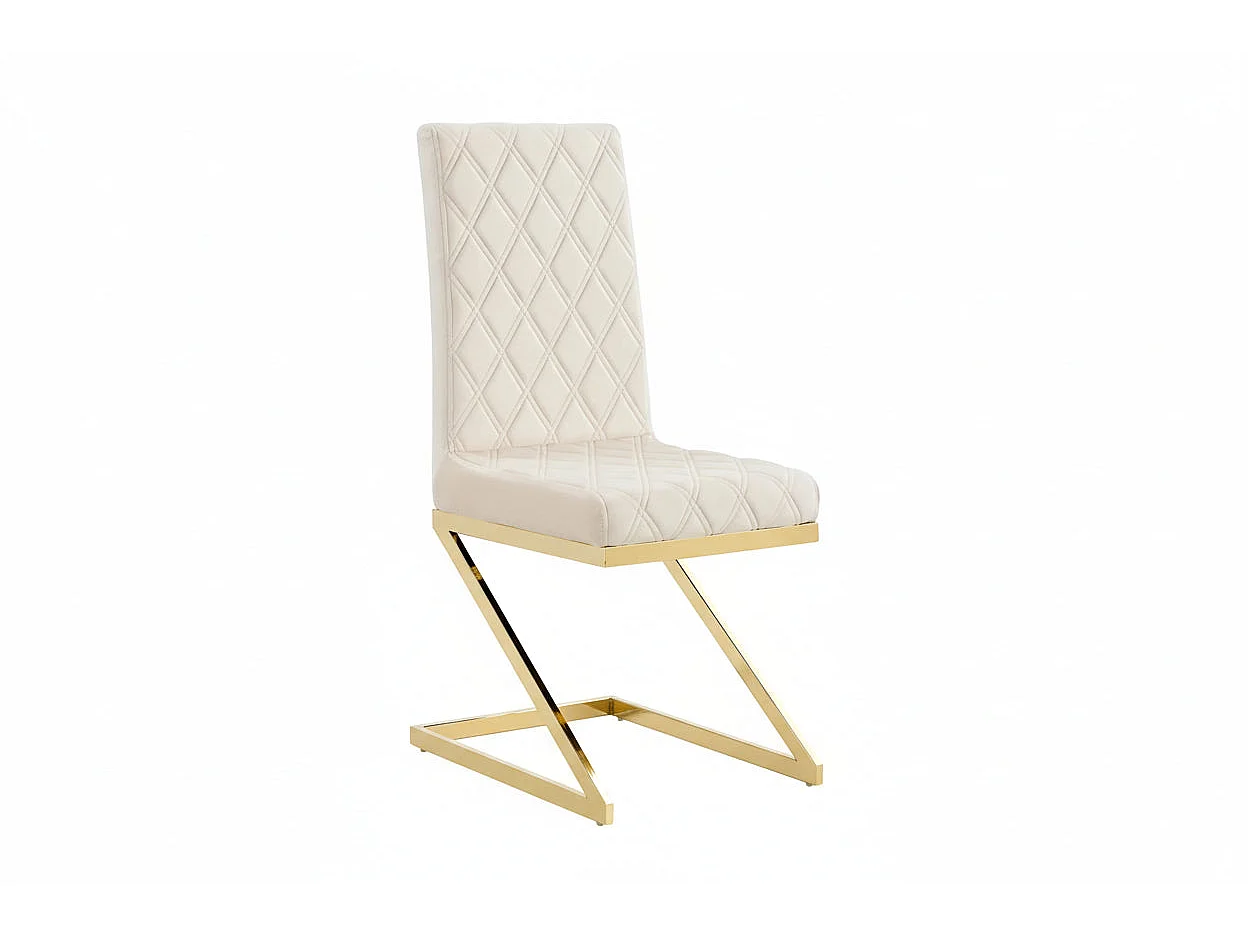 Lot de 6 chaises velours beige pieds métal 108 cm - COCOMAT