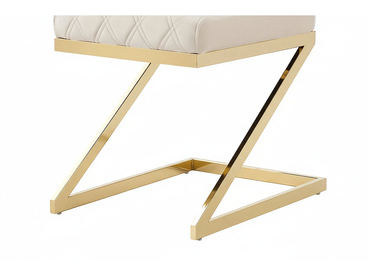 Lot de 6 chaises velours beige pieds métal 108 cm - COCOMAT
