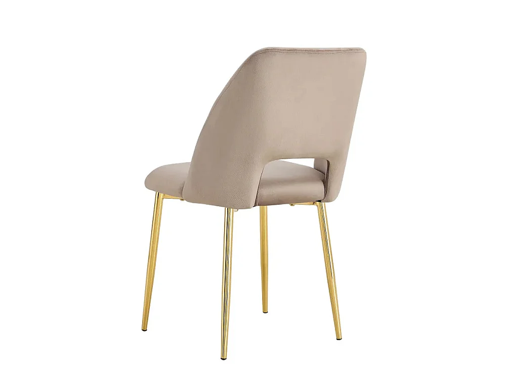 Lot de 4 chaises AVA Gold en Velours Taupe