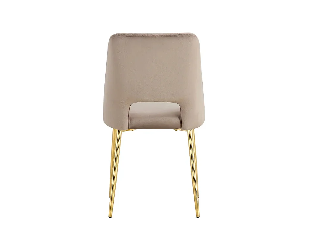 Lot de 4 chaises AVA Gold en Velours Taupe
