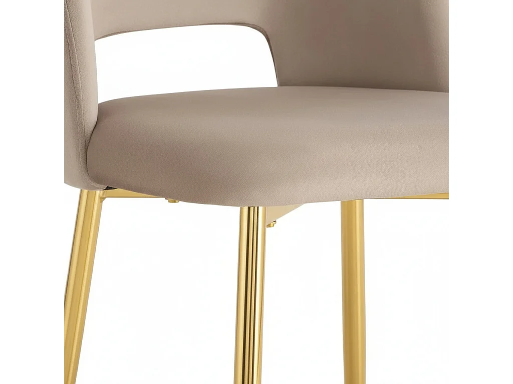 Lot de 4 chaises AVA Gold en Velours Taupe