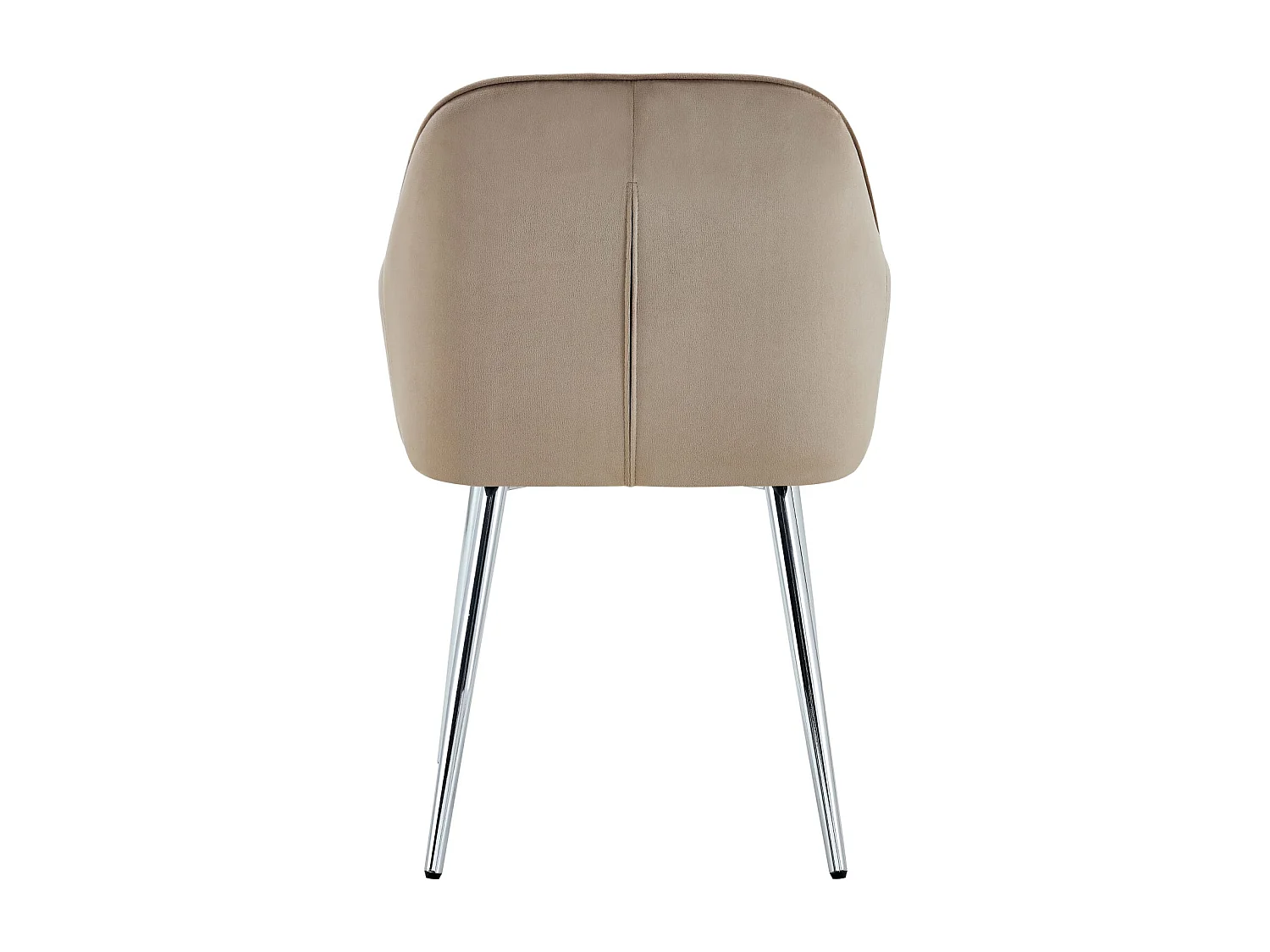 Lot 2 Chaises Salle à Manger Velours Taupe Pieds Chrome 45x46x82cm – PAMS