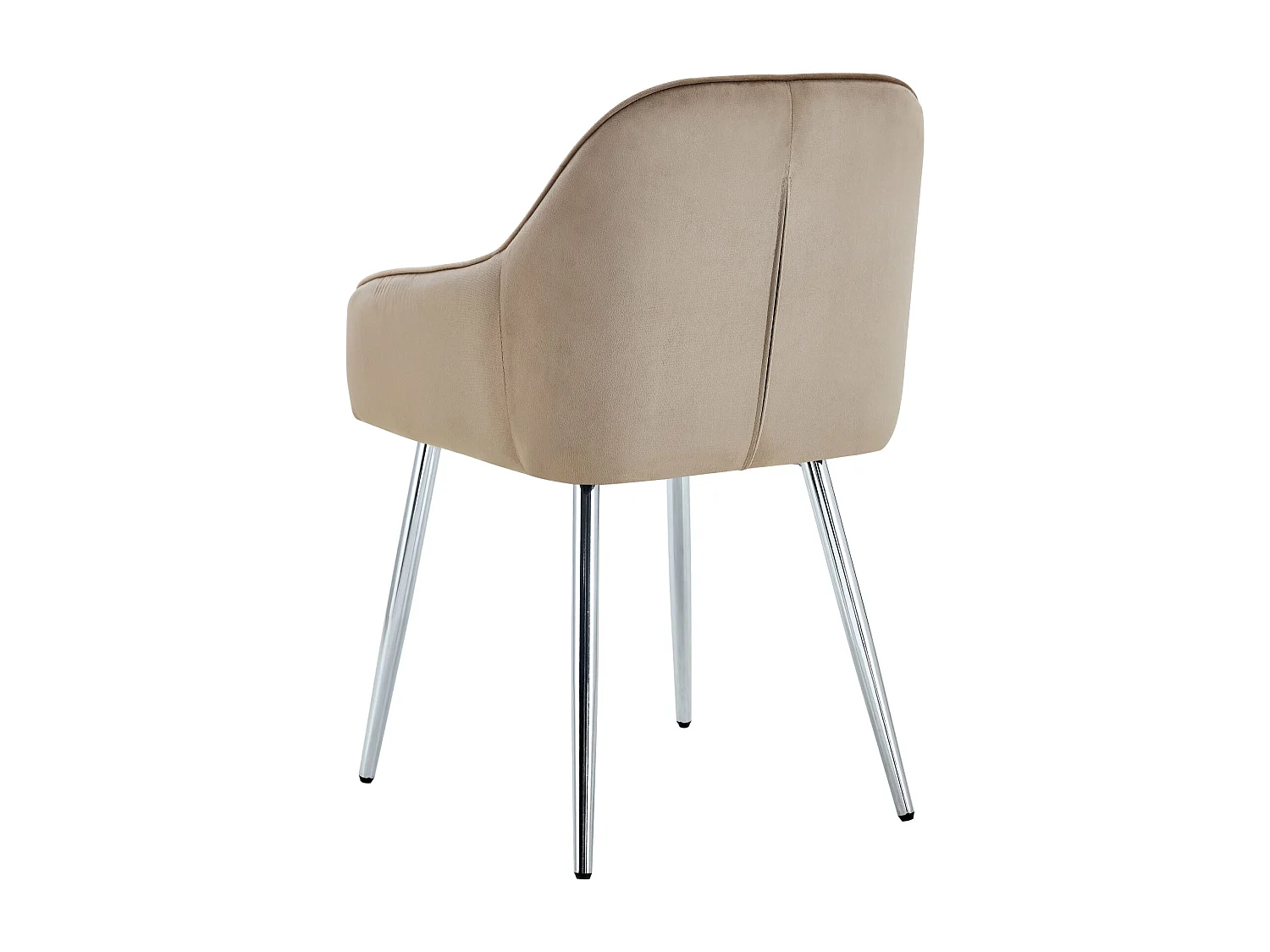 Lot 2 Chaises Salle à Manger Velours Taupe Pieds Chrome 45x46x82cm – PAMS