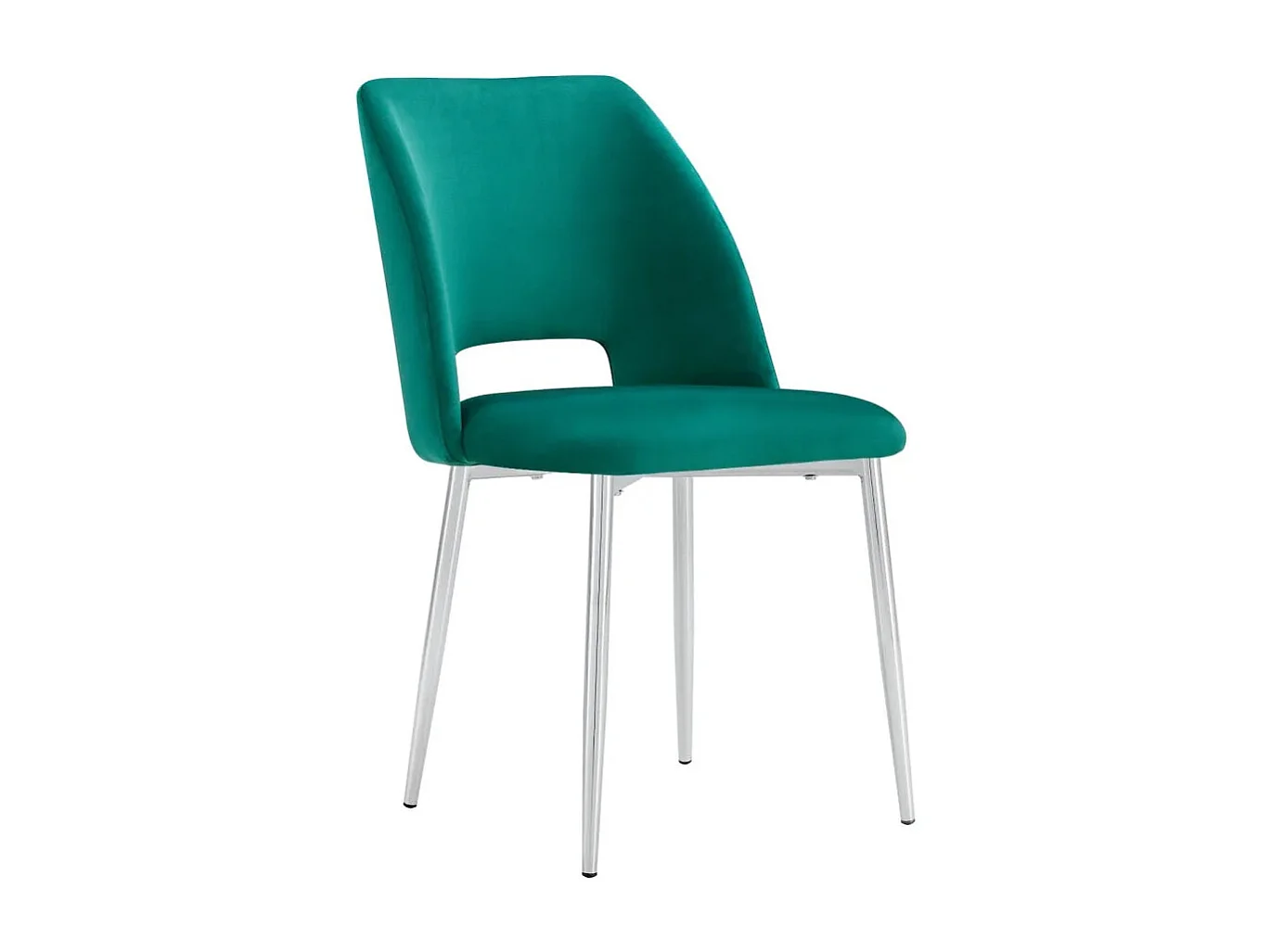 Lot de 4 chaises AVA Chrome en Velours - Vert