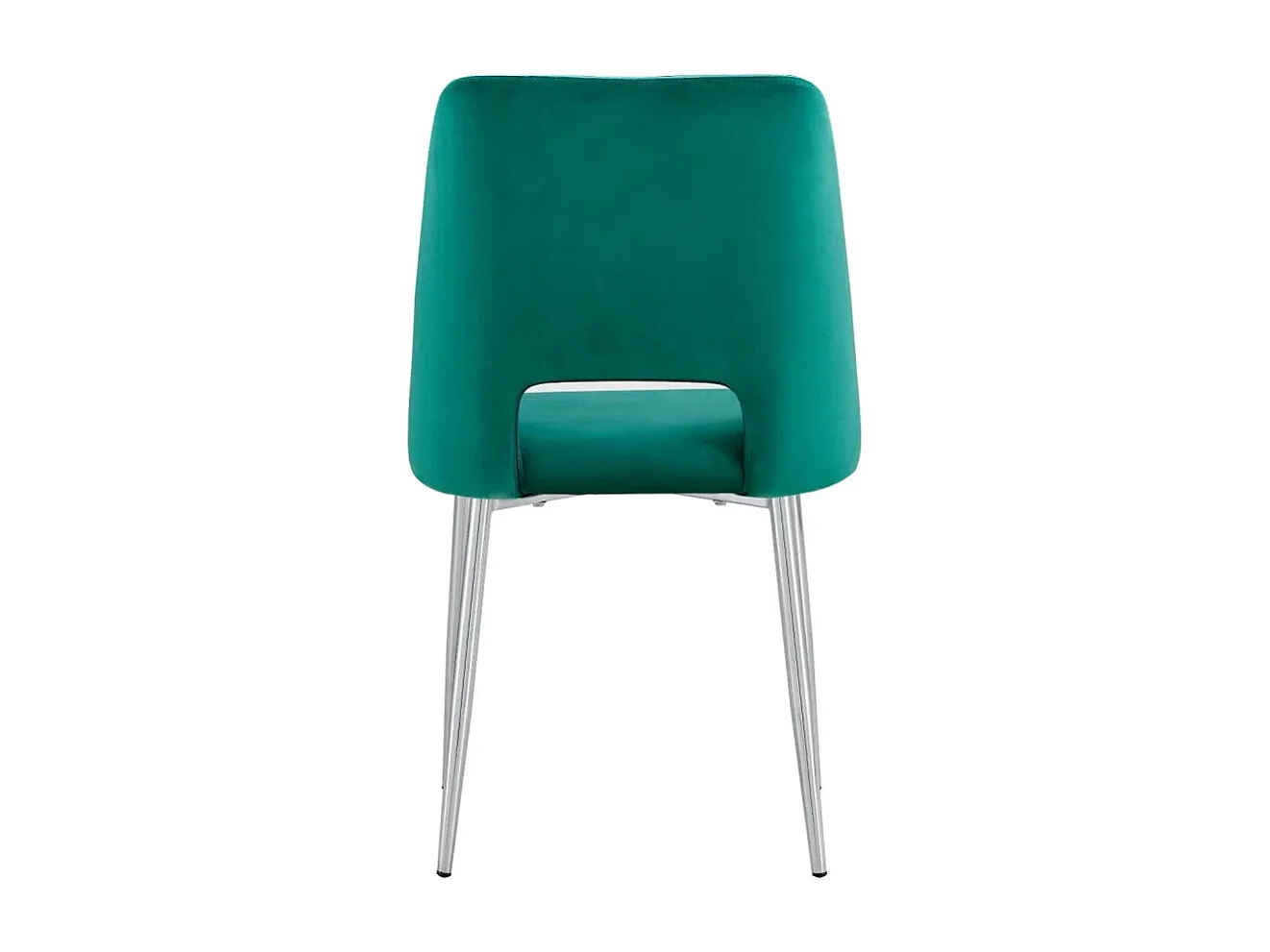 Lot de 4 chaises AVA Chrome en Velours - Vert